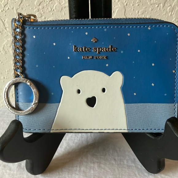 kate spade Handbags - Kate Spade: Arctic Friends Polar Bear Zippered Wallet- Silver Tone